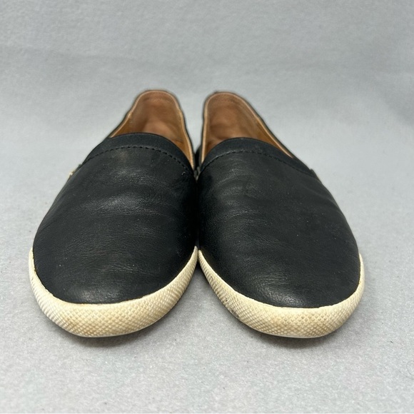 FRYE Melanie Black Italian Leather Distressed Flat Loafers Size 6M - Picture 7 of 12